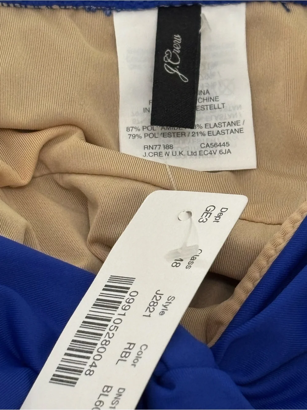 J. Crew Regal Blue Knot-Front  One-Piece Swimsuit Women Size 4